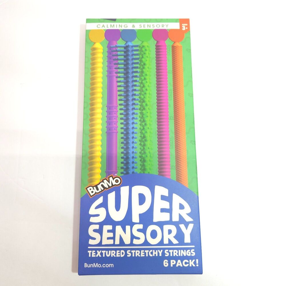 BunMo Super Sensory Textured Stretchy Strings 6 Pack Fidget Toys